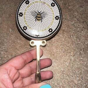 Anthropologie Mosaic Bee Wall Hook with Black and Gold